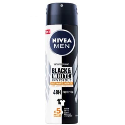 اسپری ضد تعریق نیوا Nivea مدل Black White Invisible Ultimate Impact حجم 150 میل