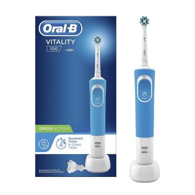 مسواک برقی اورال بی Oral-B مدل Vitality 100 رنگ آبی با یدک کراس اکشن Cross Action