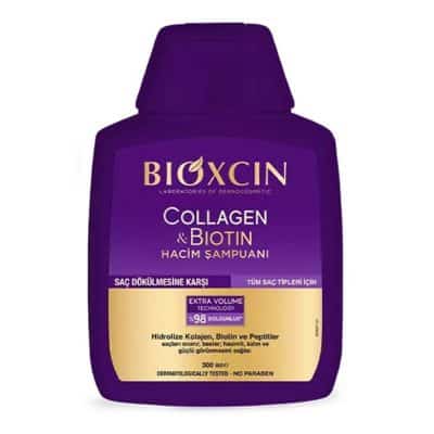 شامپو حجم دهنده و ضد ریزش بیوکسین BIOXCIN حاوی کلاژن و بیوتین