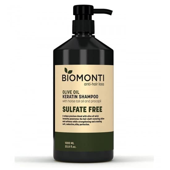 biomonti-olive-oil-keratin-shampoo-1000-ml-maso-kala شامپو بیومونتی Biomonti مدل Olive Oil حجم 1000میل