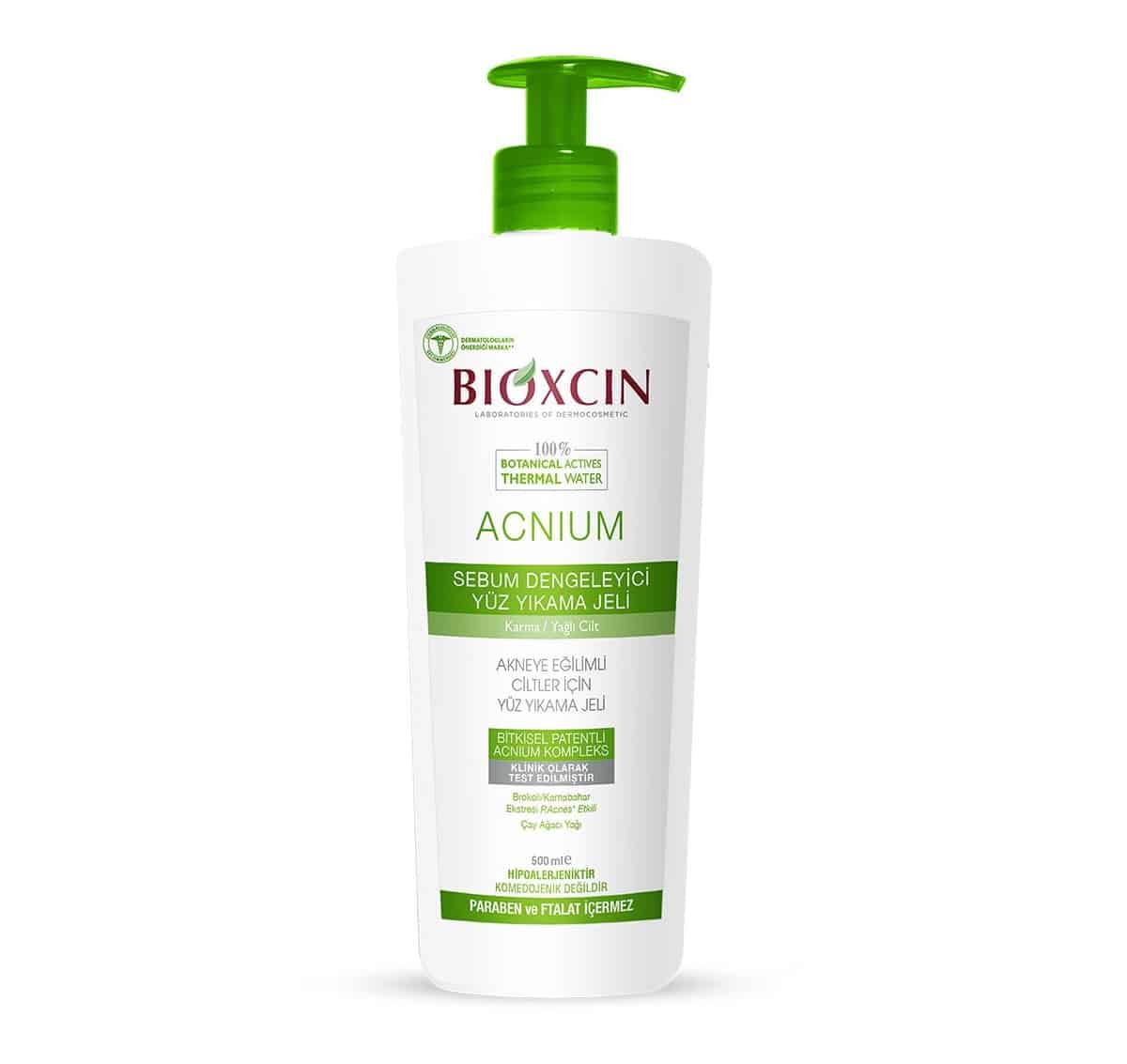 sebum-regulating-face-washing-gel-bioxsine-acnium-500-ml ژل شستشوی بیوکسین BIOXCIN ضد جوش حجم 500 میل