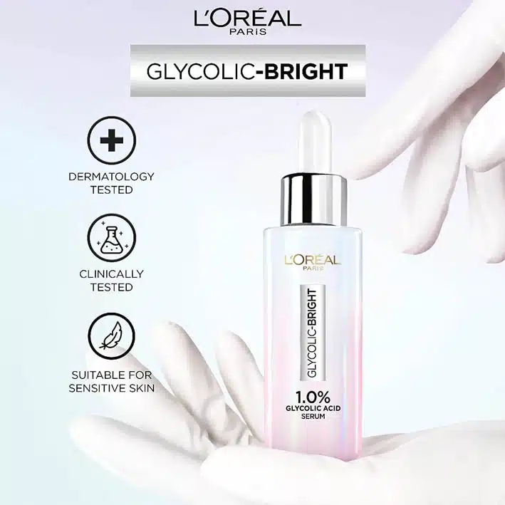 سرم ضد لک و روشن کننده گلیکولیک اسید لورال Loreal مدل Glycolic Bright