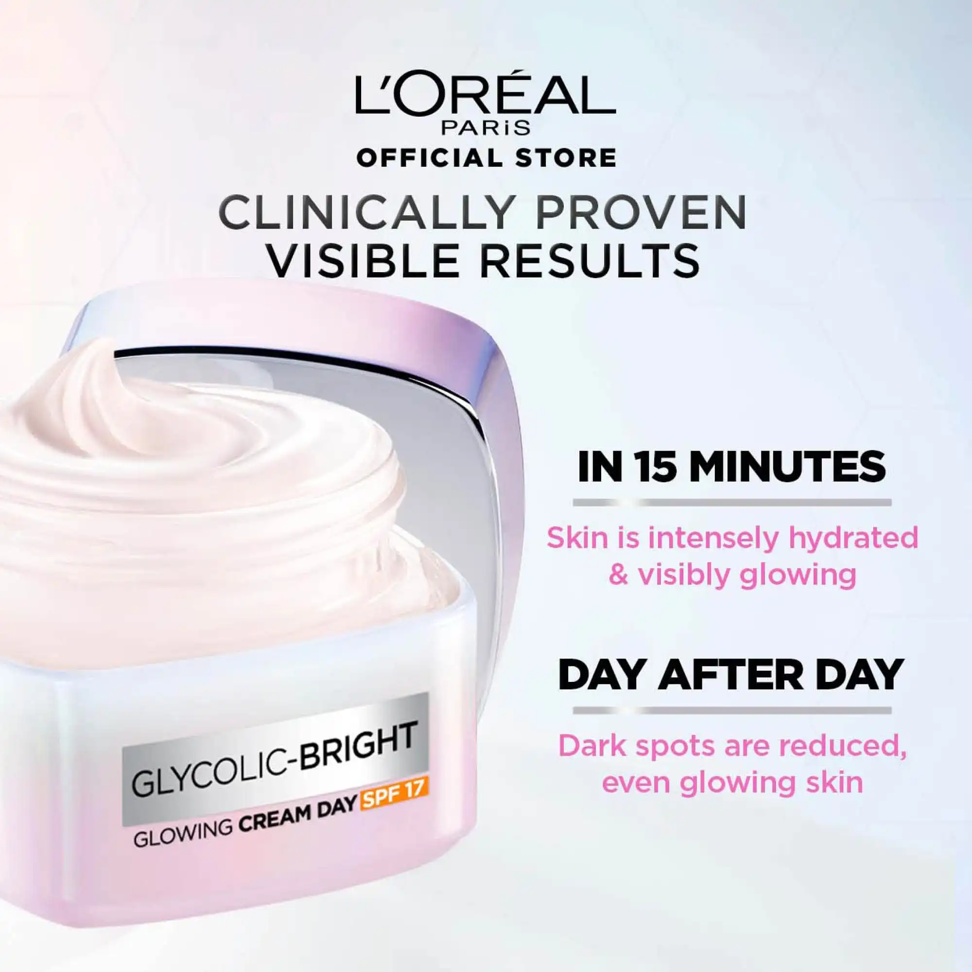 کرم روز روشن کننده و ضد لک لورال Loreal مدل Glycolic Bright