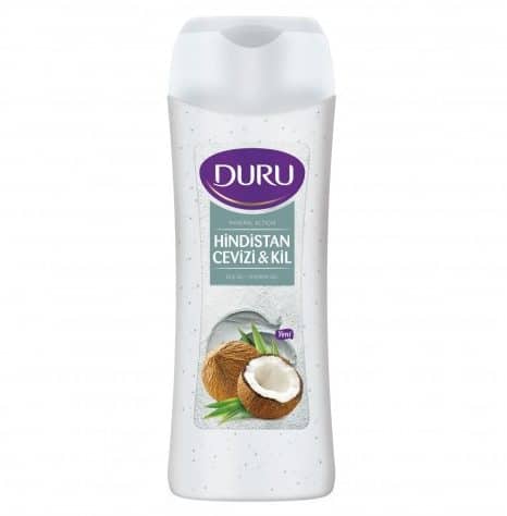 duru-coconut-oil-body-shampoo-masokala-com شامپو بدن دورو DURU حاوی خاک رس و روغن نارگیل حجم 450 میل