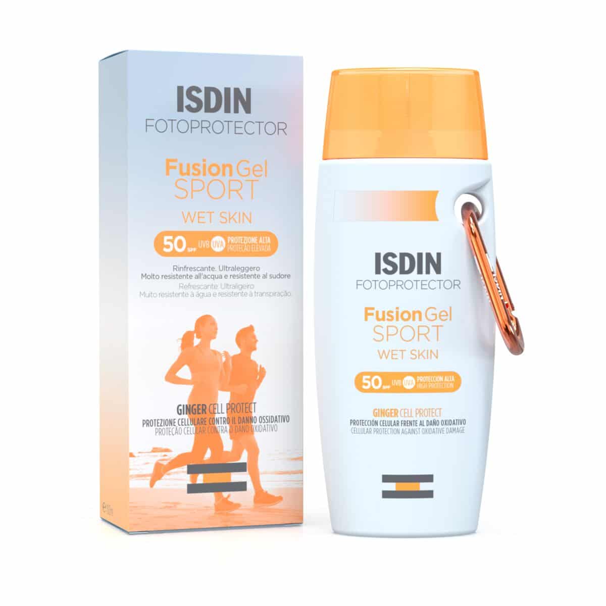 isdin-fotoprotector-fusion-gel-sport-100ml-masokala-com ژل ضد آفتاب ایزدین مدل اسپرت