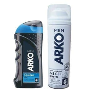 ژل اصلاح صورت دوکاره آرکو من Arko Men مدل Crystal و افتر شیو آرکو من