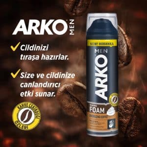 فوم اصلاح آرکو من Arko Men مدل Energizing Coffee