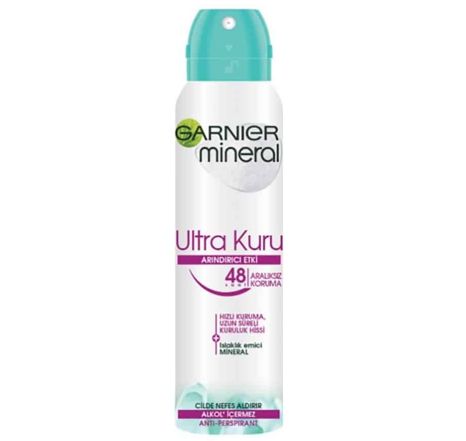 garnier-mineral-ultra-kuru-sprey-deodorant-150-ml-masokala-com-e1698532440310 اسپری ضد تعریق گارنیر Garnier مدل Ultra Kuru زنانه حجم 150