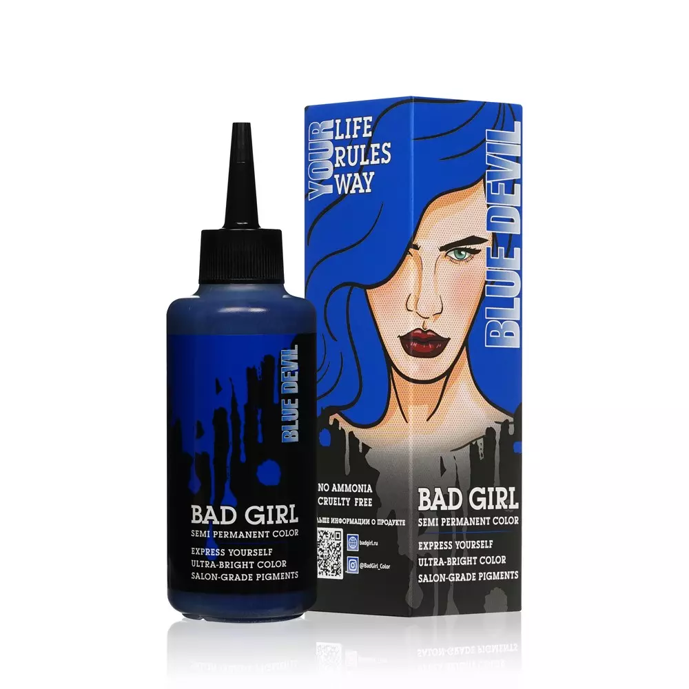bad-girl-color-shampoo-blue-devil-masokala.com شامپو رنگ بد گرل Bad Girl رنگ آبی مدل Blue Devil