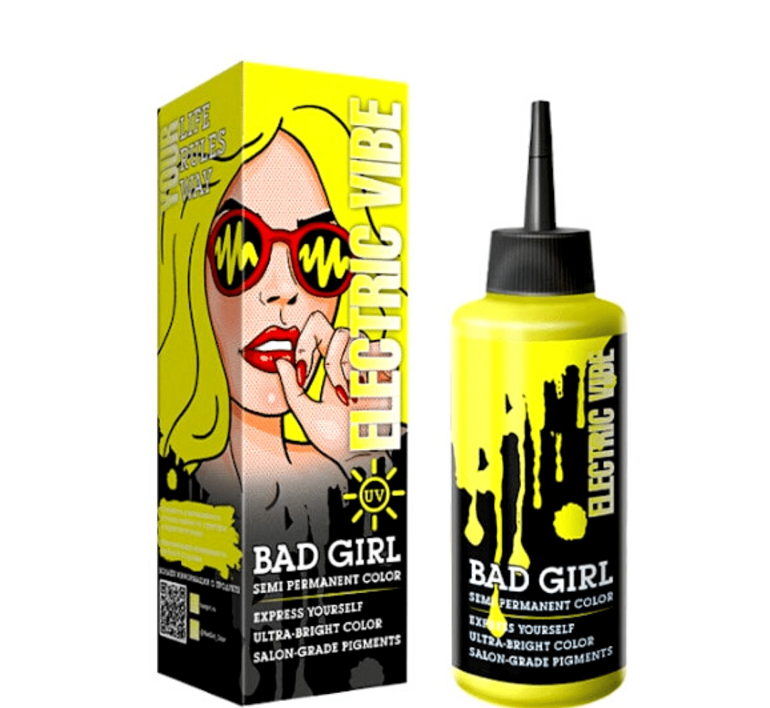 bad-girl-color-shampoo-electric-vibe-masokala.com شامپو رنگ بد گرل Bad Girl رنگ لیمویی مدل Electric Vibe