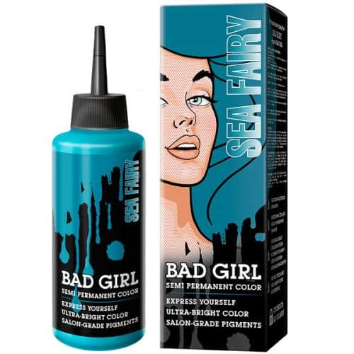 bad-girl-color-shampoo- sea-fairy-masokala.com شامپو رنگ بد گرل Bad Girl رنگ فیروزه ای مدل Sea Fairy