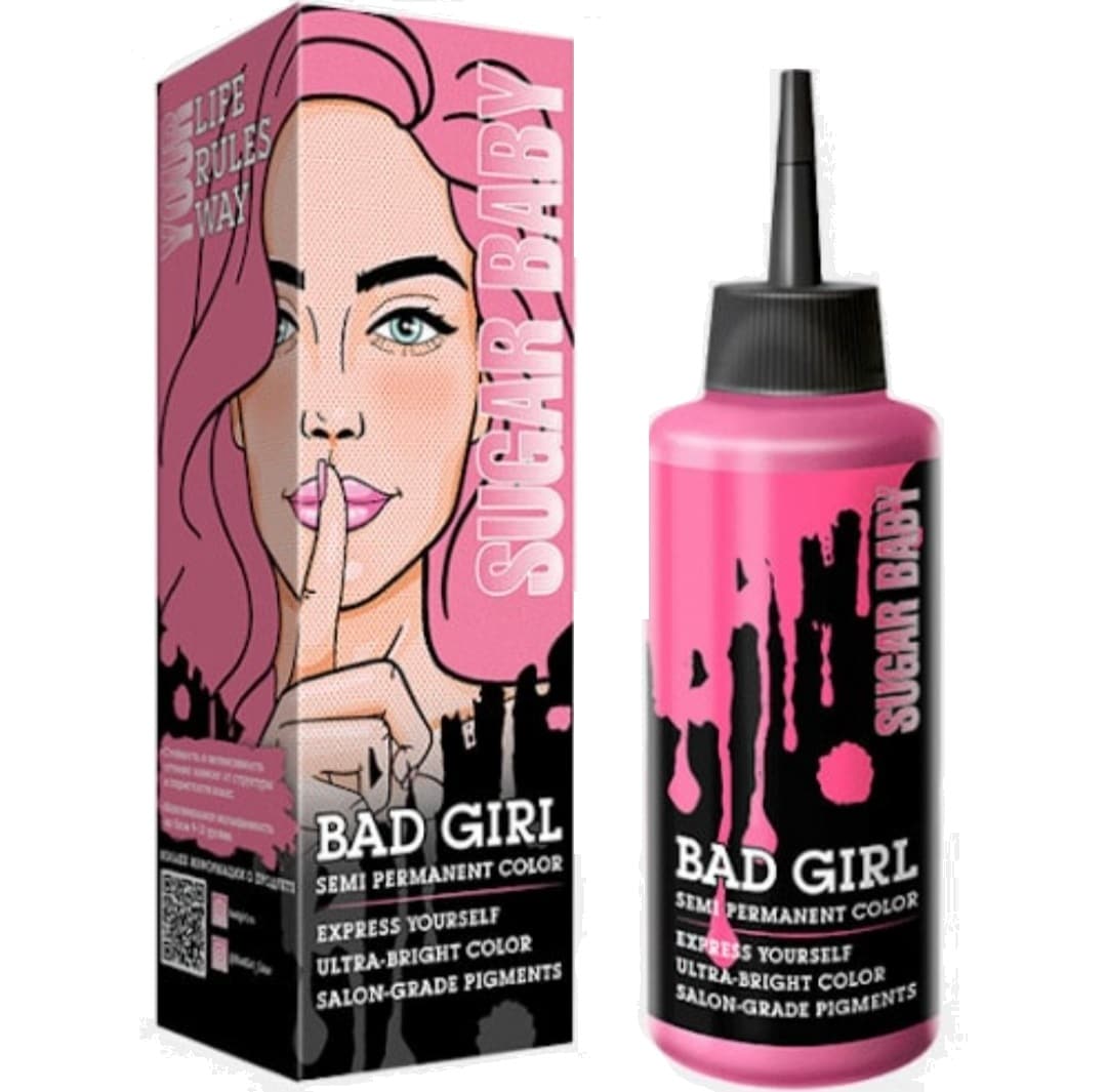 bad-girl-color-shampoo- sugar-baby-masokala.com شامپو رنگ بد گرل Bad Girl رنگ صورتی پاستیلی مدل Sugar Baby