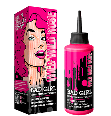 bad-girl-color-shampoo-wild-wild-rose-masokala.com شامپو رنگ بد گرل Bad Girl رنگ صورتی باربی مدل Wild Wild Rose