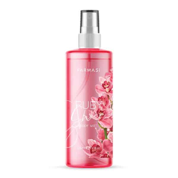 Farmasi-Body-Mist-Ruby-Sheer-masokala-com بادی میست فارماسی Farmasi مدل Ruby Sheer حجم 225 میل