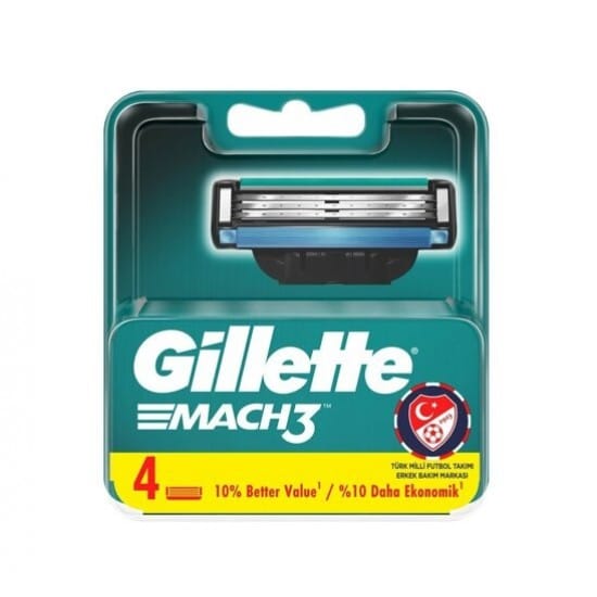 Gillette-Mach-3-masokala-com یدک ژیلت Gillette Mach 3 سه لبه بسته 4 عددی