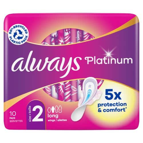 always-platinum-long-sanitary-pads-masokala.com نوار بهداشتی بالدار آلویز Always سری Platinum مدل Long