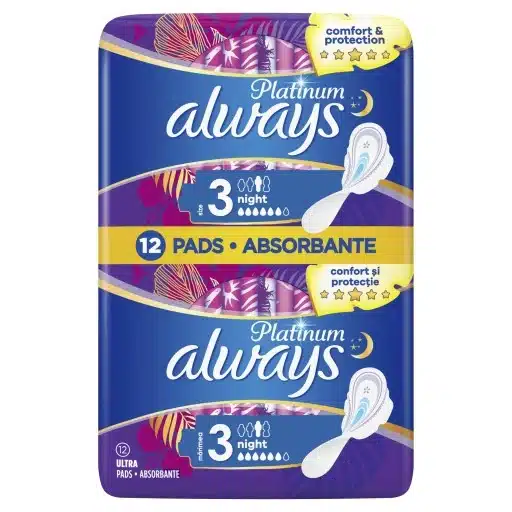 always-platinum-night-sanitary-pads-masokala.com نوار بهداشتی بالدار آلویز Always سری Platinum مدل Night