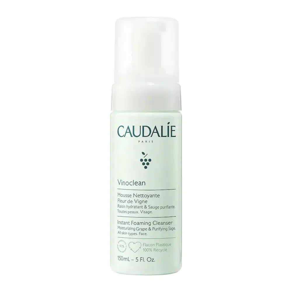 caudalie-instant-vinoclean-foaming-cleanser-150ml-masokala-com فوم شست و شوی صورت کدلی Caudalie مدل Vinoclean حجم 150 میل