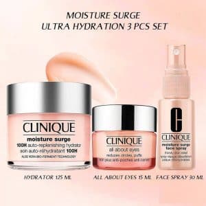 پک مراقبت از پوست کلینیک Clinique مدل Moisture surge مجموعه 3 عددی