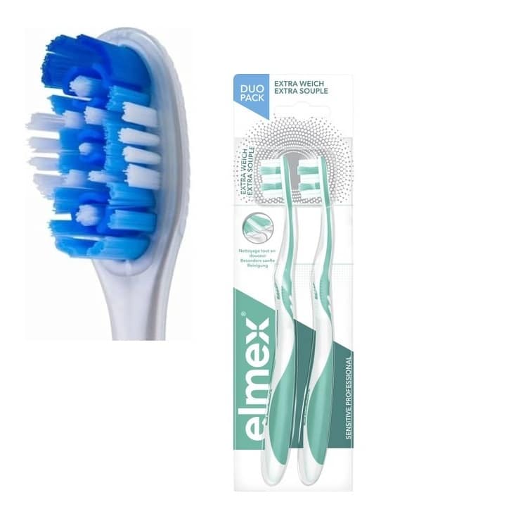 elmex-sensitive-professional-extra-soft-toothbrush-double-pack مسواک المکس