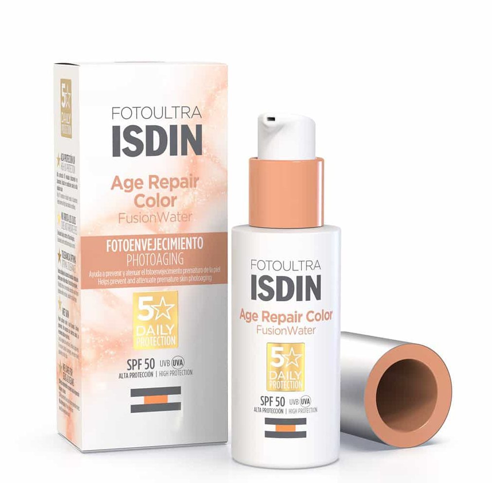 isidin-age-repair-color-spf-50-masokala.com ضد آفتاب رنگی ایزدین Isdin مدل Age Repair Color