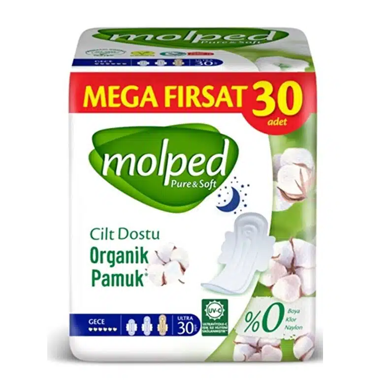 molped-pure&soft-30-pcs نوار بهداشتی مولپد پیور سافت