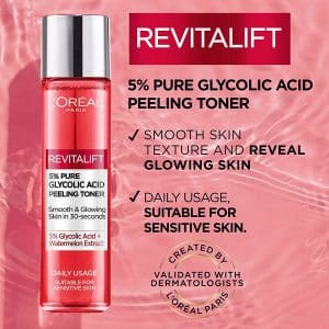 تونر لایه بردار گلیکولیک اسید لورال Loreal سری Revitalift