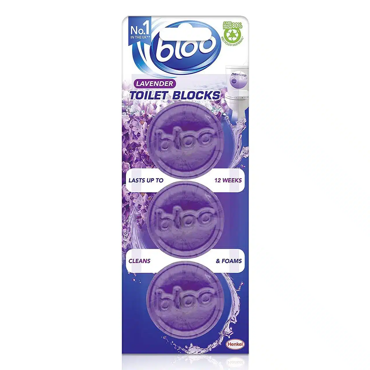 Bloo In Cistern Toilet x3 Blocks Original Purple 114g قرص جرم گیر فلاش تانک بلو Bloo رایحه لاوندر