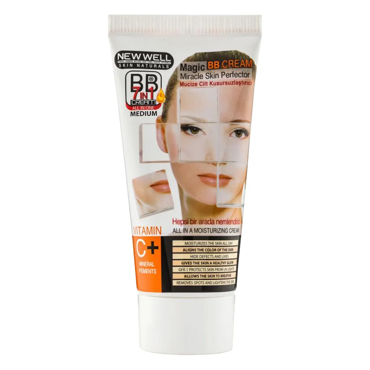 Newwell BB cream 7 in 1 medium color 50ml ب ب کرم 7 کاره نیوول Newwell رنگ متوسط