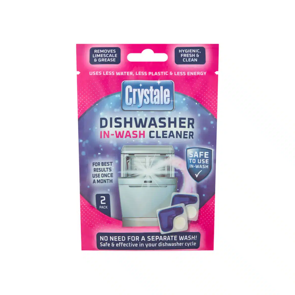 Crystale In Wash Dishwasher Cleaner Capsules 2 Pack (1) جرمگیر ماشین ظرفشویی کریستال
