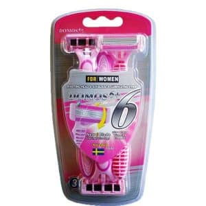 Womens self shaver with 6 blades model 6 pack of 3 pieces