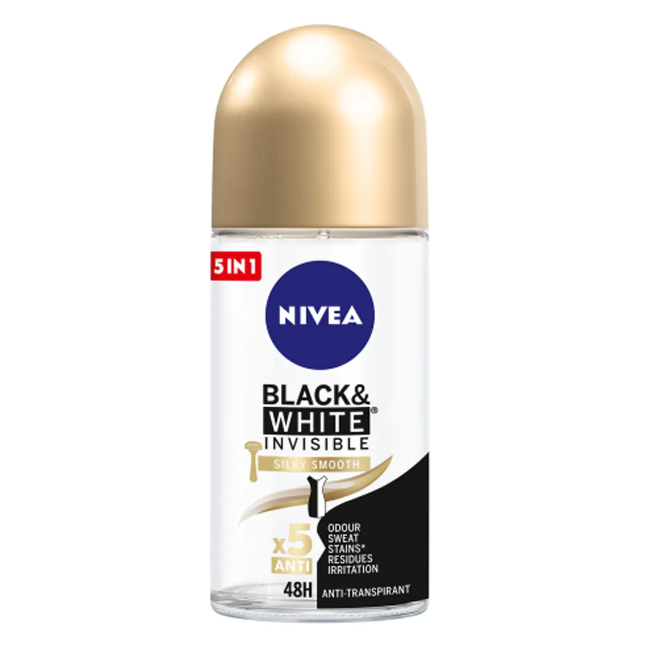 nivea black & white invisible x5 anti 48h 50ml مام ضد تعریق زنانه Silky Smooth نیوا Nivea مدل Black & White Invisible