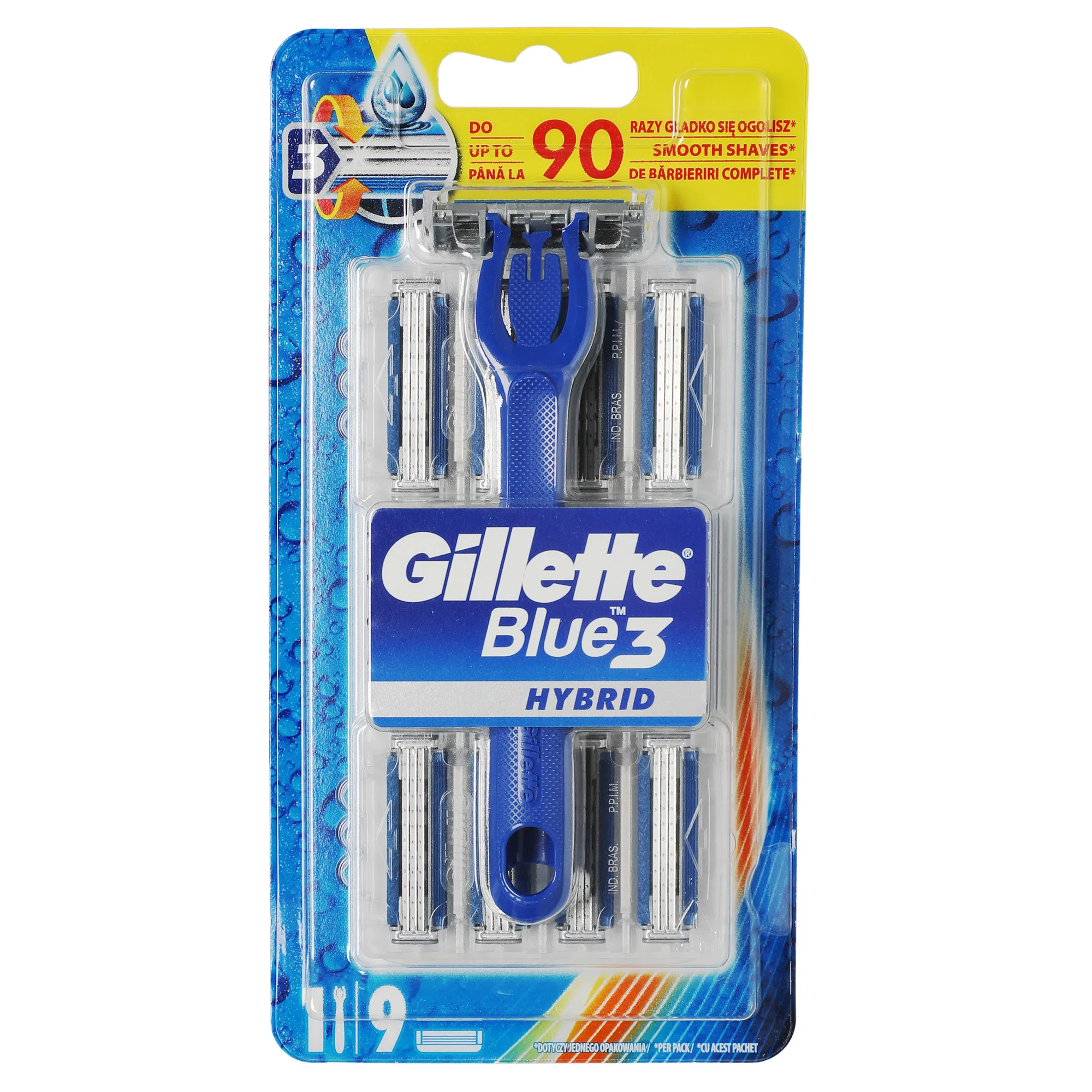 Gillette-blue-3-hybrid-masokala-com ست دسته و 9 عدد یدک ژیلت Gillette مدل Blue 3 Hybrid