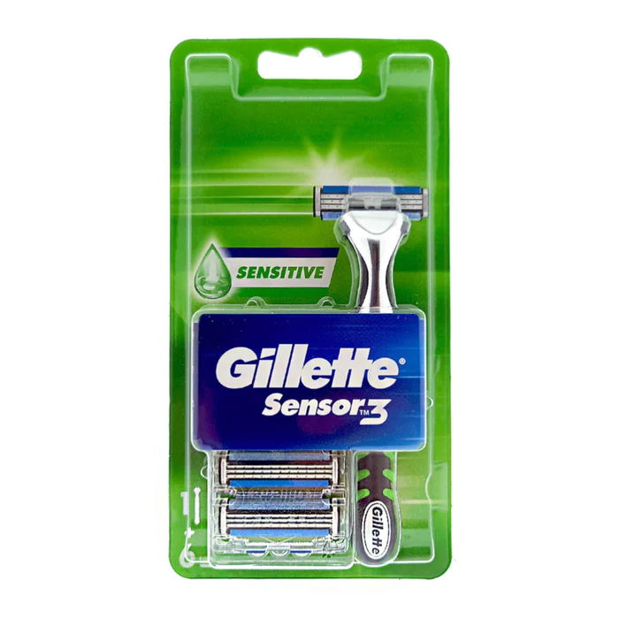Gillette-sensor-3-sensitive-masokala-com (2) ست دسته و 6 عدد یدک ژیلت سنسور Gillette Sensor 3 مدل Sensitive