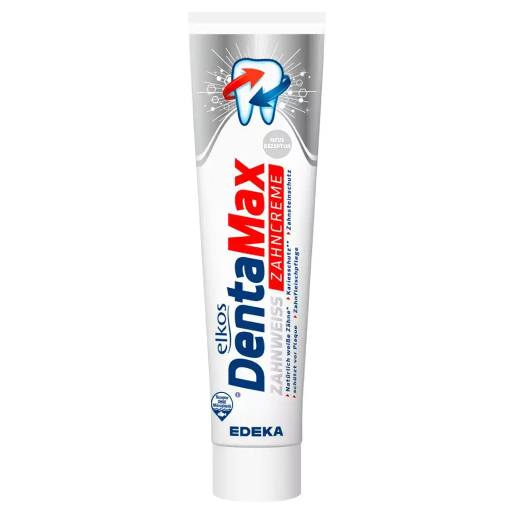 dentamax-elkos-edeka-zahnweiss-tooth-paste-masokala.com خمیر دندان دنتا مکس الکوس سفید کننده Zahnweiss