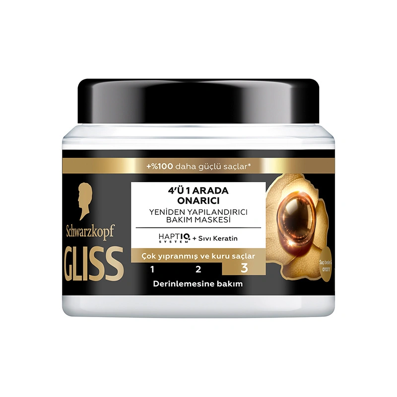 gliss-contains-creatine-hair-mask-masokala-com ماسک مو 4 کاره گلیس Gliss حاوی کراتین احیا کننده فوق قوی حجم 400 میل