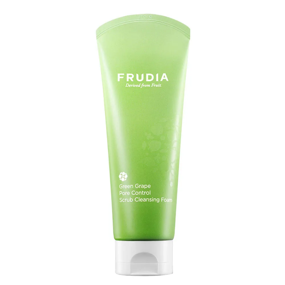frudia-green-grape-pore-control-scrub-cleansing-foam-masokala.com فوم شستشو و اسکراب انگور سبز فرودیا