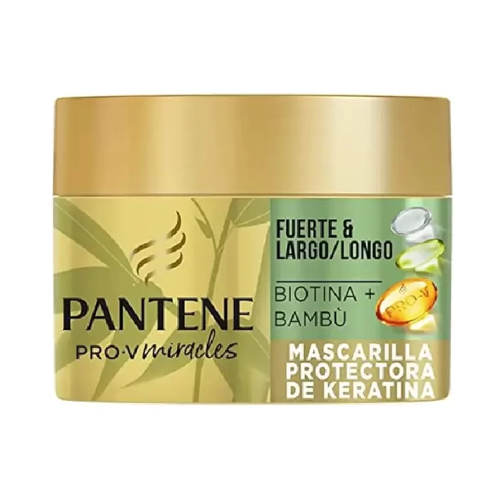 Pantene Pro-V Miracles Strong and Long Bamboo Hair Mask 300 ml - ماسک مو پنتن حاوی بیوتین و بامبو ضد ریزش و ضد شکنندگی مو