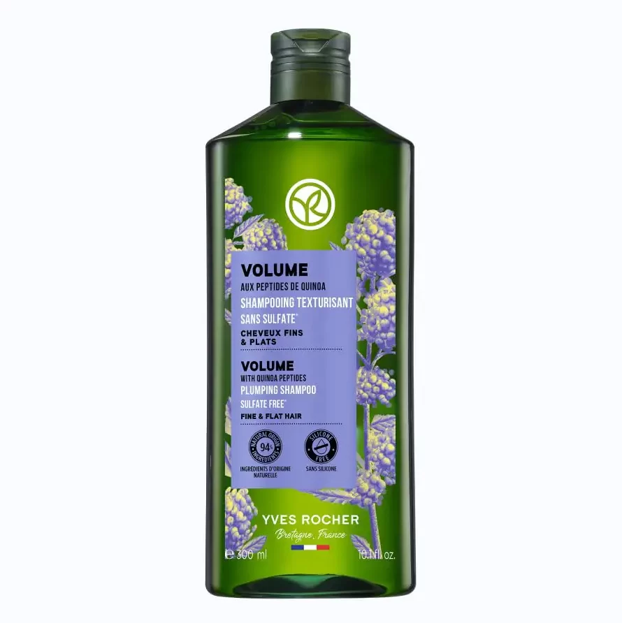 Yves Rocher Free Sulfate Plumping Volume Shampoo 300 ml شامپو بدون سولفات ایوروشه حجم دهنده و تقویت کننده موهای ضعیف