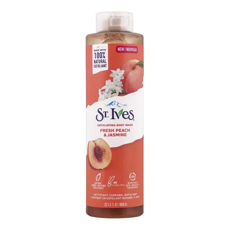 st-lves-exfoliating-body-wash-fresh-peach-and-jasmine-masokala.com شامپو بدن سنت ایوز حاوی عصاره هلو