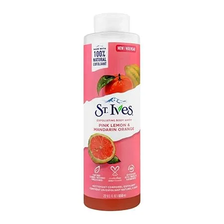 st-lves-exfoliating-body-wash-pink-lemon-and-mandarin-orange-masokala.com شامپو بدن سنت ایوز حاوی عصاره لیمو صورتی و نارنگی