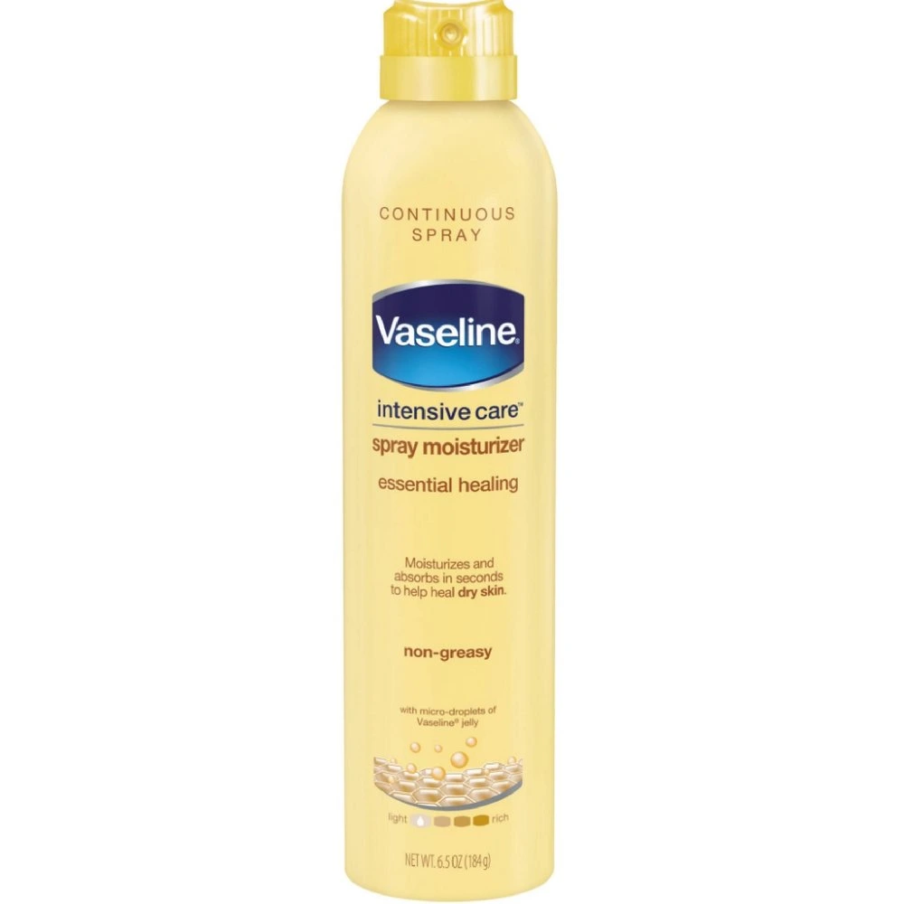 vaseline-spray-moisturizer-essential-healing-masokala-com اسپری مرطوب کننده بدن وازلین Vaseline حاوی عصاره جو دوسر حجم 190 میل