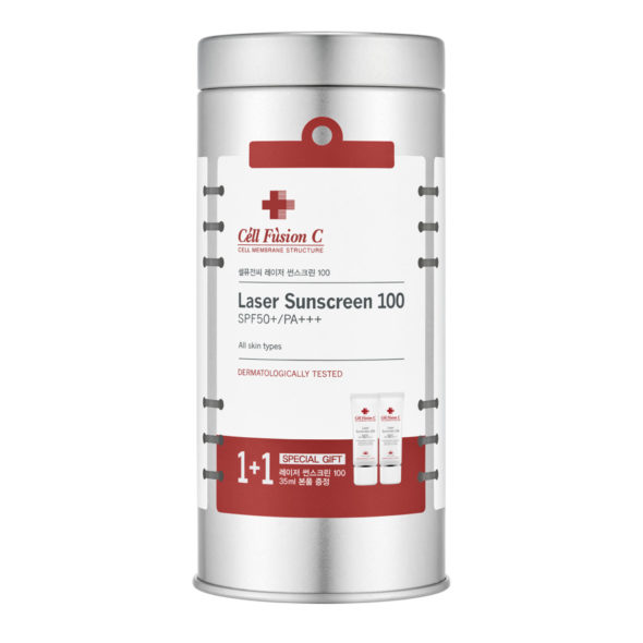 Laser-Sunscreen-Oliveyoung-Tin-case ضد آفتاب سل فیوژن سی مدل لیزر 100