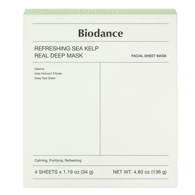 biodance-refreshing-sea-kelp-real-deep-mask-masokala.com ماسک ورقه ای جلبک دریایی بایودنس