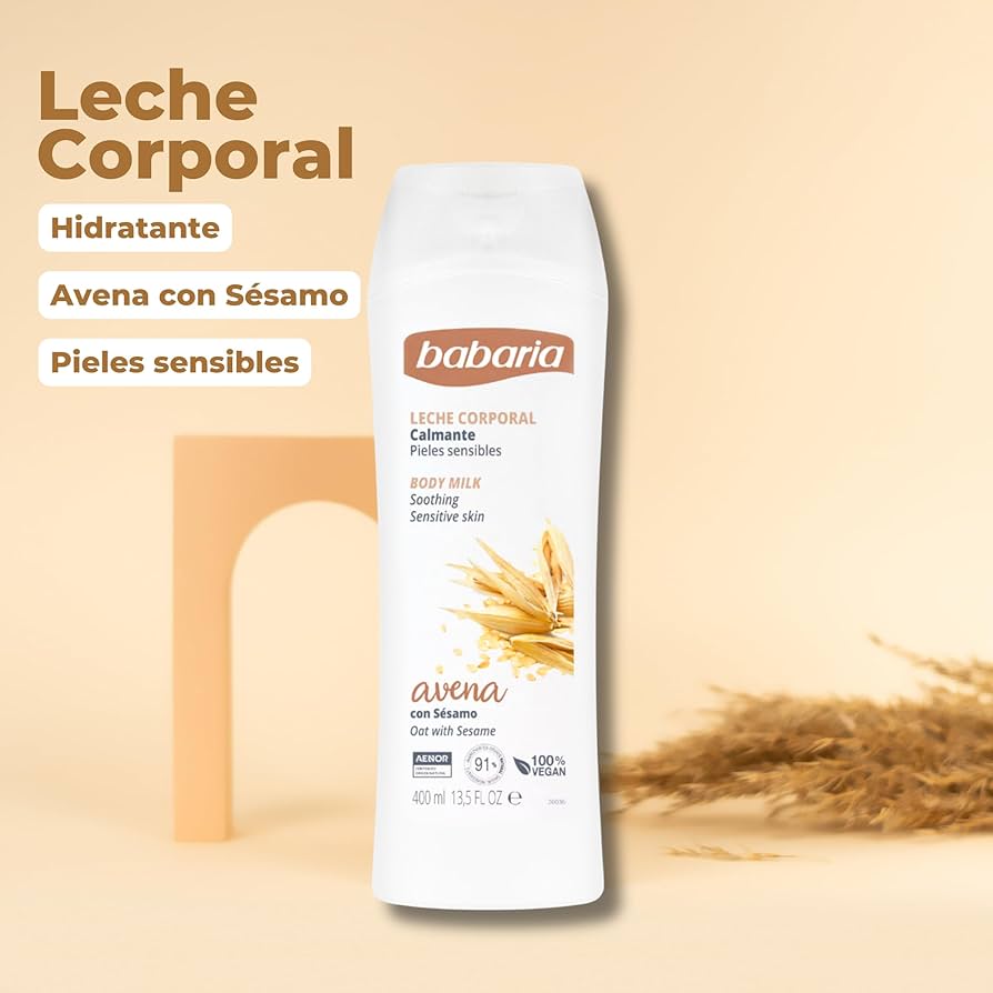 شیر بدن باباریا Babaria حاوی عصاره جو