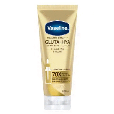 لوسیون بدن سرمی وازلین Vaseline مدل GLUTA - HYA Flawes Bright حجم 330 میل