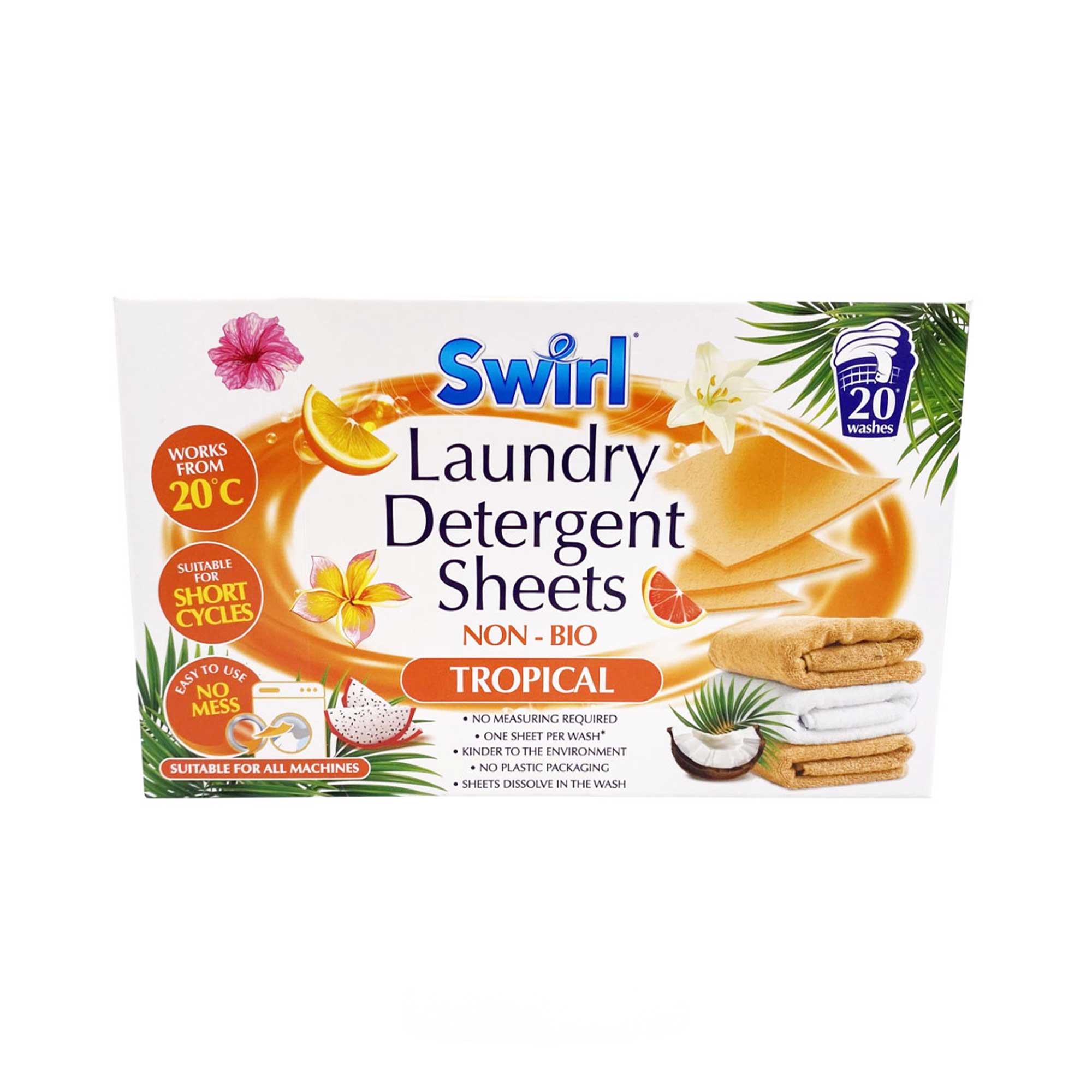 Swirl-Laundry-Detergent-Sheets-Non-Bio-Tropical-20-Wash-CLEAR.jpg Swirl Laundry Detergent Sheets Non Bio Tropical 20 Wash CLEAR