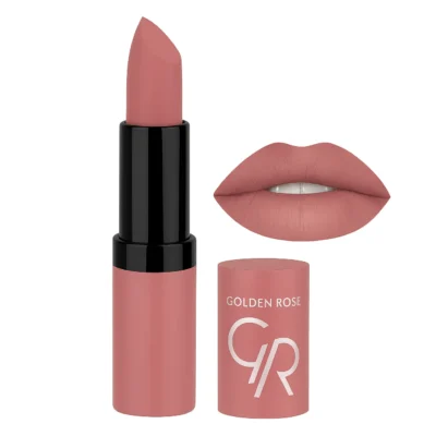 رژ لب جامد مات و مخملی گلدن رز Golden Rose مدل GR Velvet Matte Lipstick شماره 39
