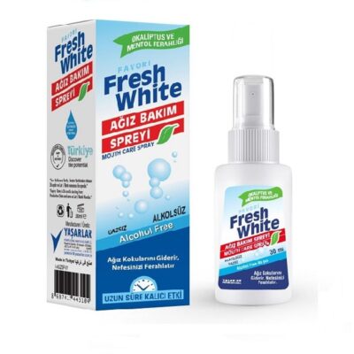 اسپری خوشبو کننده دهان فرش اند وایت Fresh & White حاوی عصاره اکالیپتوس و نعناع 30 میل