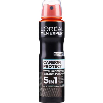 اسپری دئودورانت لورال Loreal مردانه مشکی مدل Carbon Protect حجم 250 میل